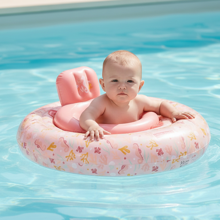 Baby Schwimmring in Rosa für erste Wassererfahrungen im Planschbecken