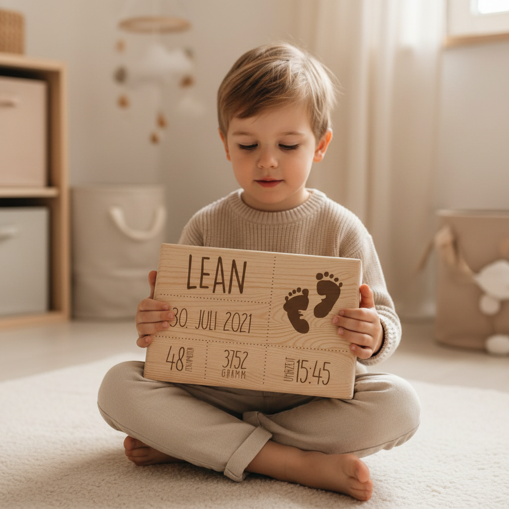 Boîte à souvenirs personnalisée pour la naissance comme cadeau de l'employeur