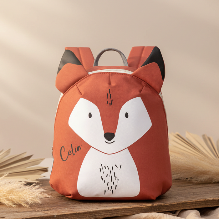 Personalisierter Lässig Kindergartenrucksack Fuchs mit Namen