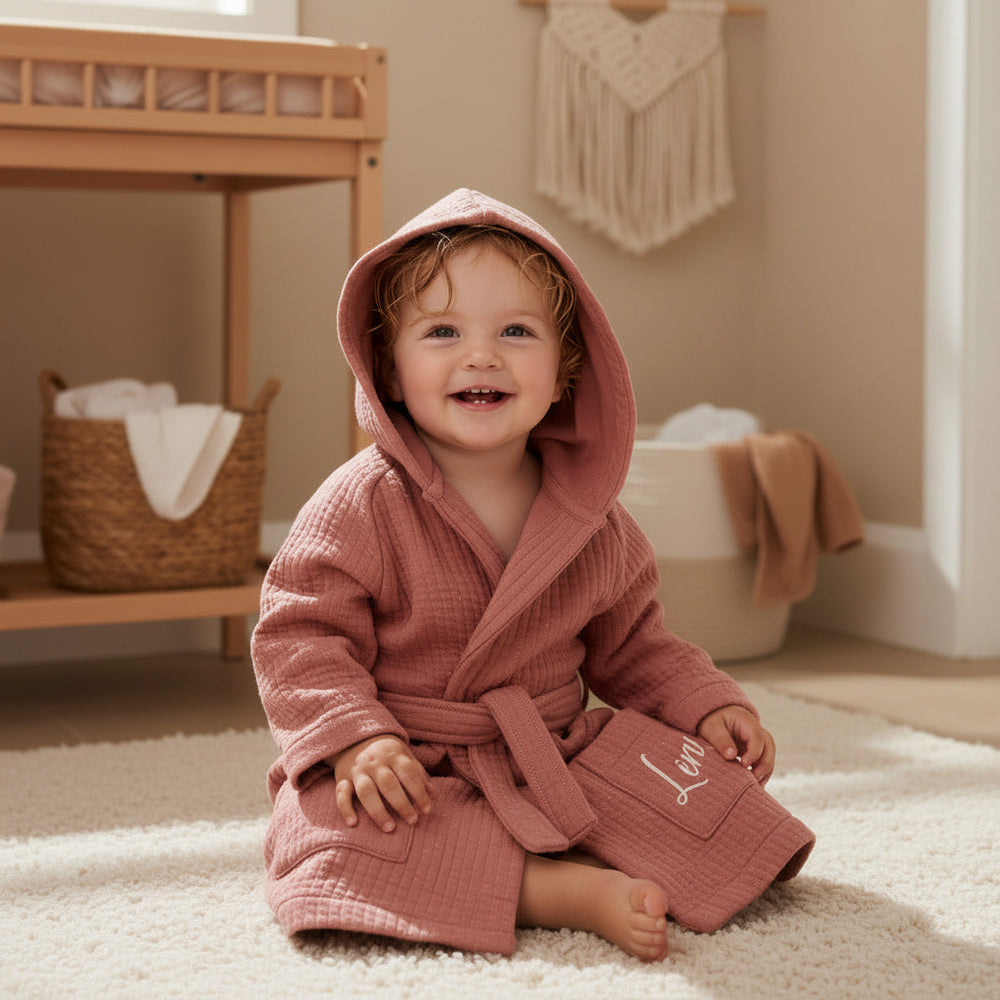 Baby Bademantel mit Namen personalisiert Geschenk Baby